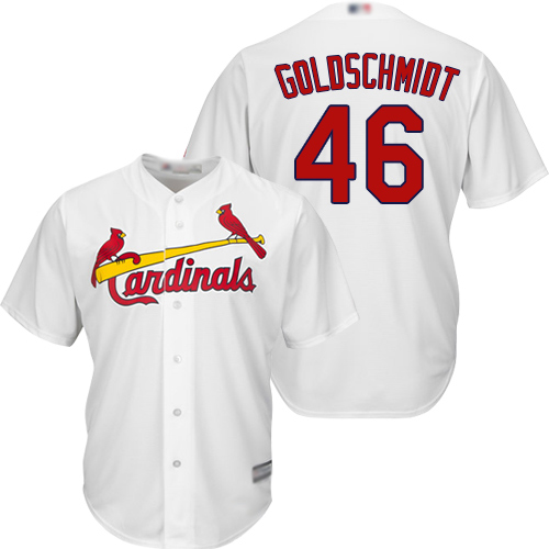 Cardinals #46 Paul Goldschmidt White Cool Base Stitched Youth MLB Jersey